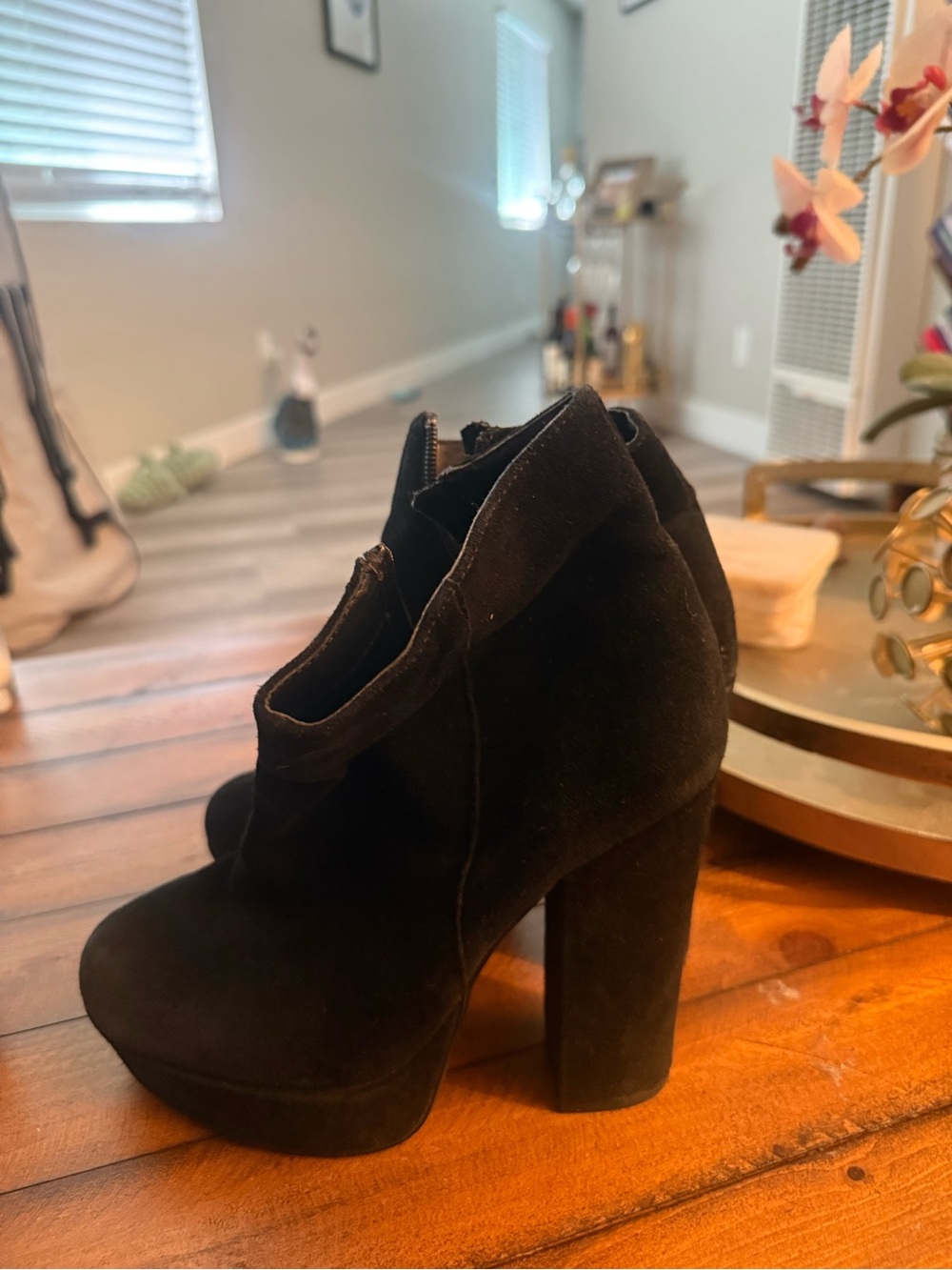 Steve Madden Black Platform Block Heel Ankle Boots